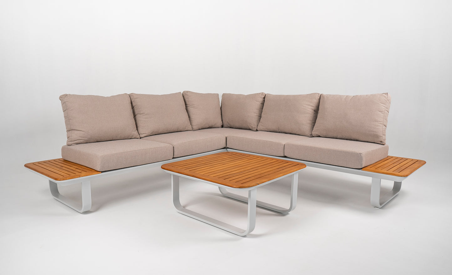 Hoek Loungeset - Capri - Aluminium - Teak