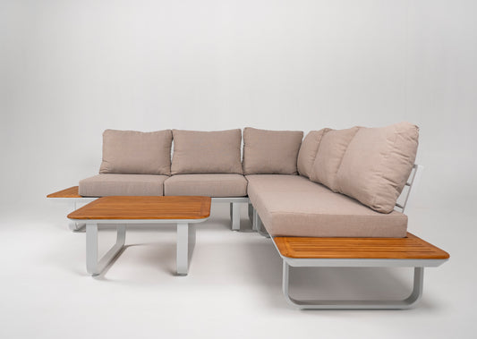 Showroommodel Capri loungeset - Teak - Aluminium (1 beschikbaar)