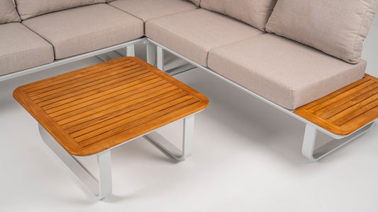 Hoek Loungeset - Capri - Aluminium - Teak