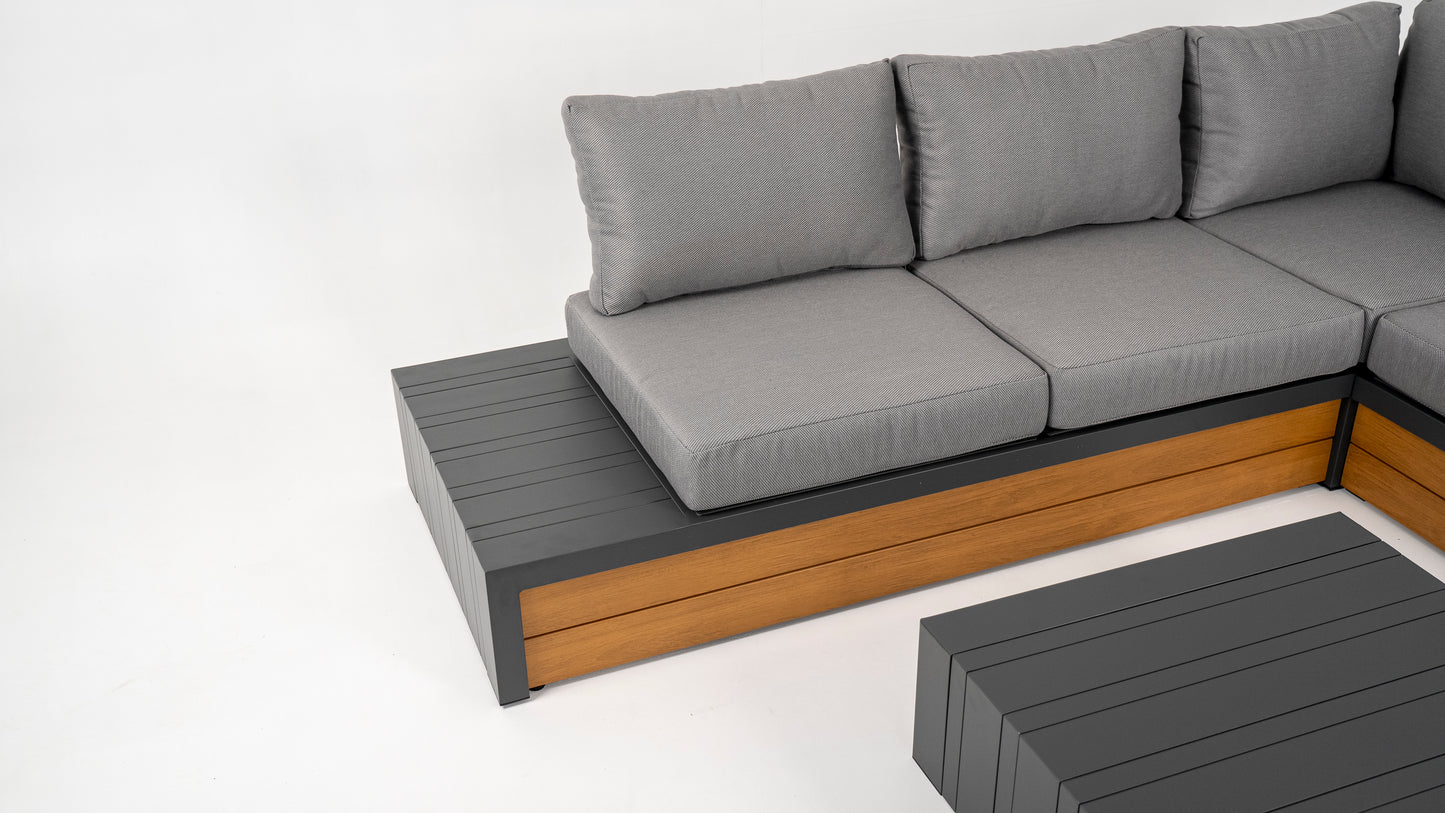 Hoek Loungeset - Ibiza - Aluminium - Antraciet Lichtgrijs