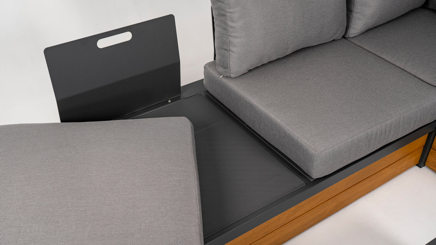 Hoek Loungeset - Ibiza - Aluminium - Antraciet Lichtgrijs
