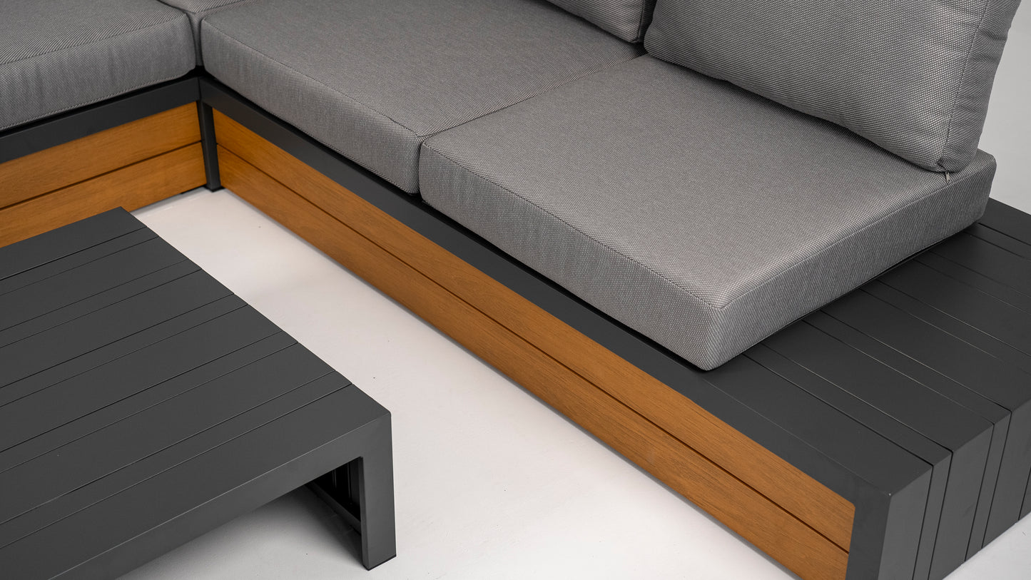 Hoek Loungeset - Ibiza - Aluminium - Antraciet Lichtgrijs
