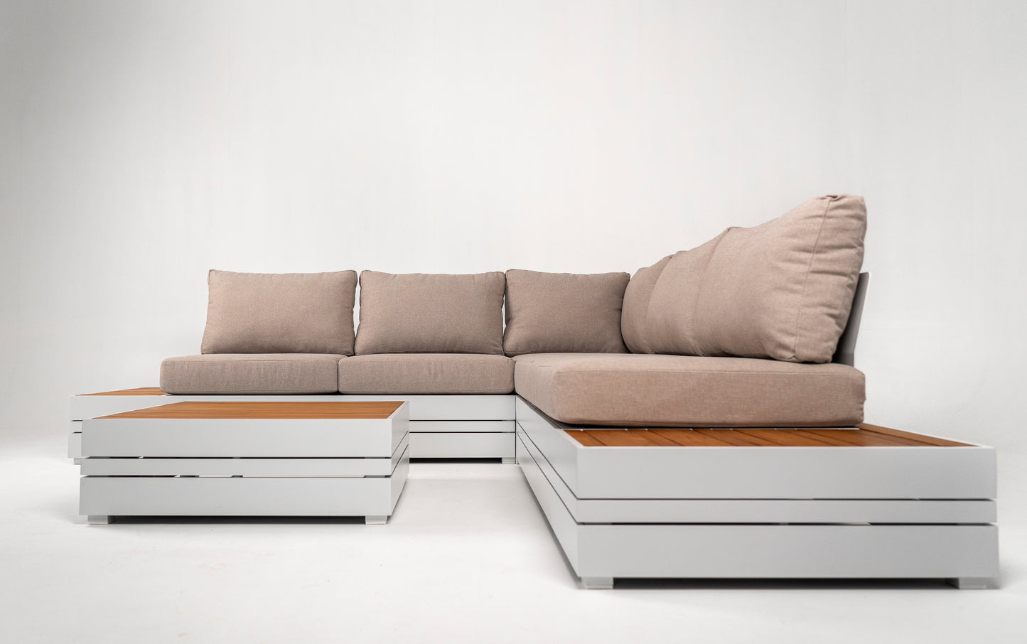 Showroommodel Formentera - Frost White - Aluminium - Teak(1 beschikbaar)