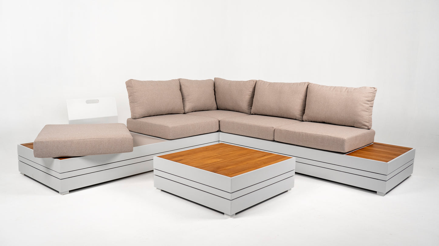 Showroommodel Formentera - Frost White - Aluminium - Teak(1 beschikbaar)