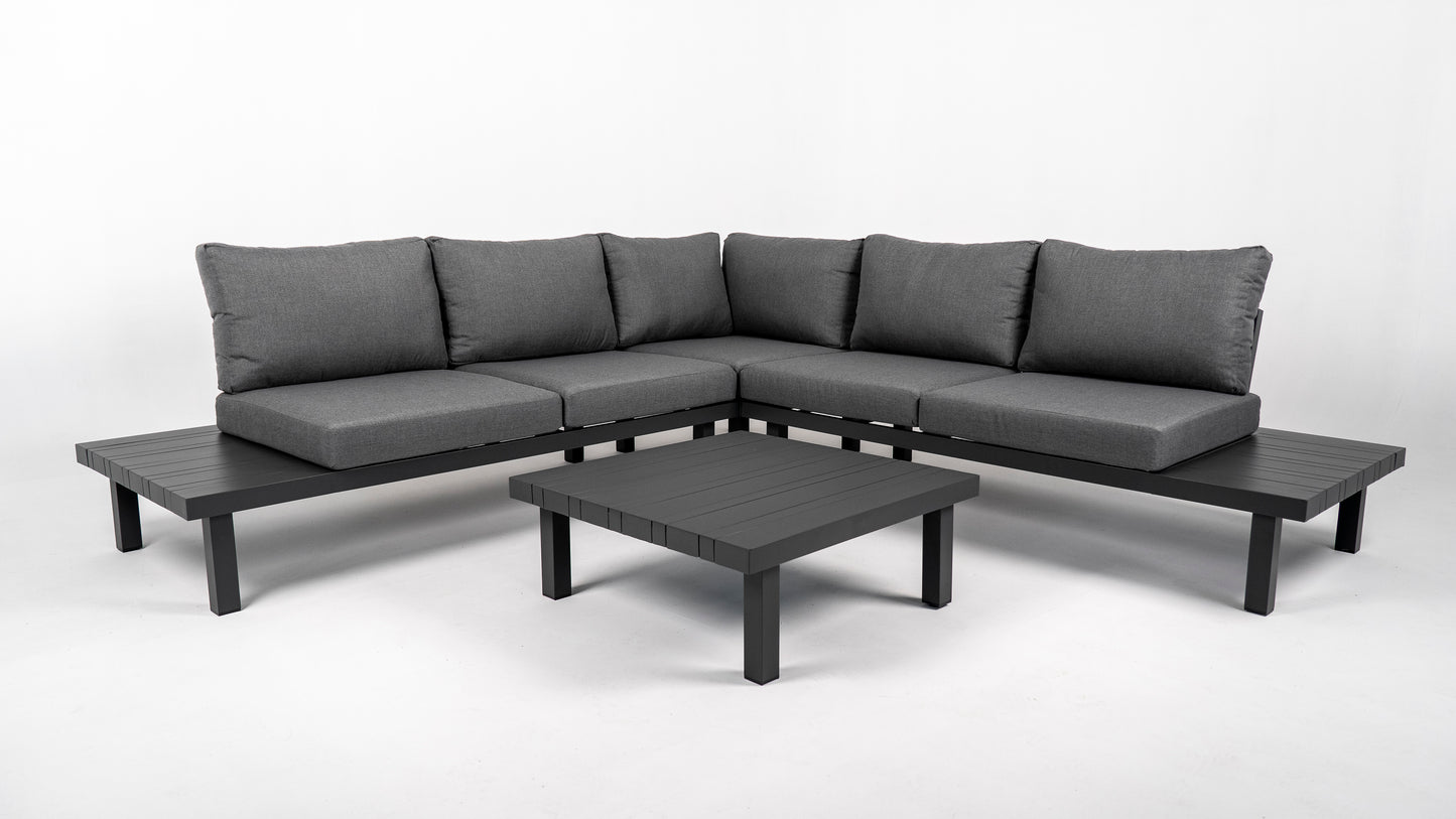 Hoek Loungeset - Cuba - Aluminium - Antraciet