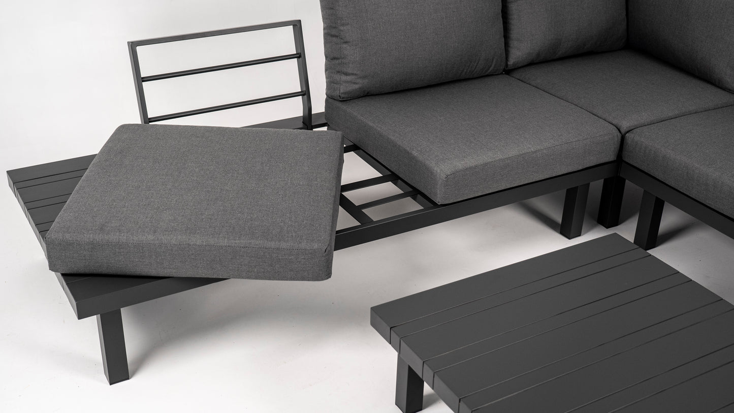Hoek Loungeset - Cuba - Aluminium - Antraciet
