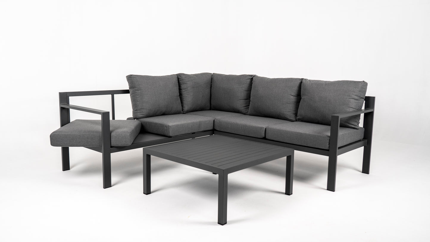 Hoek Loungeset - Hawaii - Aluminium - Antraciet