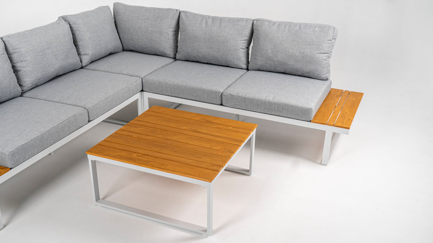 Hoek Loungeset - Madeira - Aluminium - Frost White