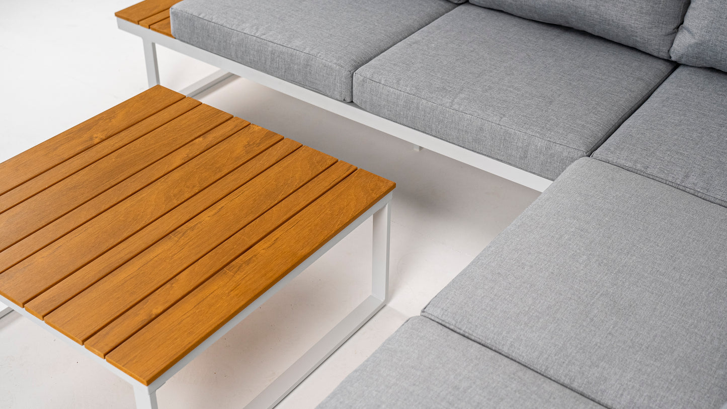 Hoek Loungeset - Madeira - Aluminium - Frost White