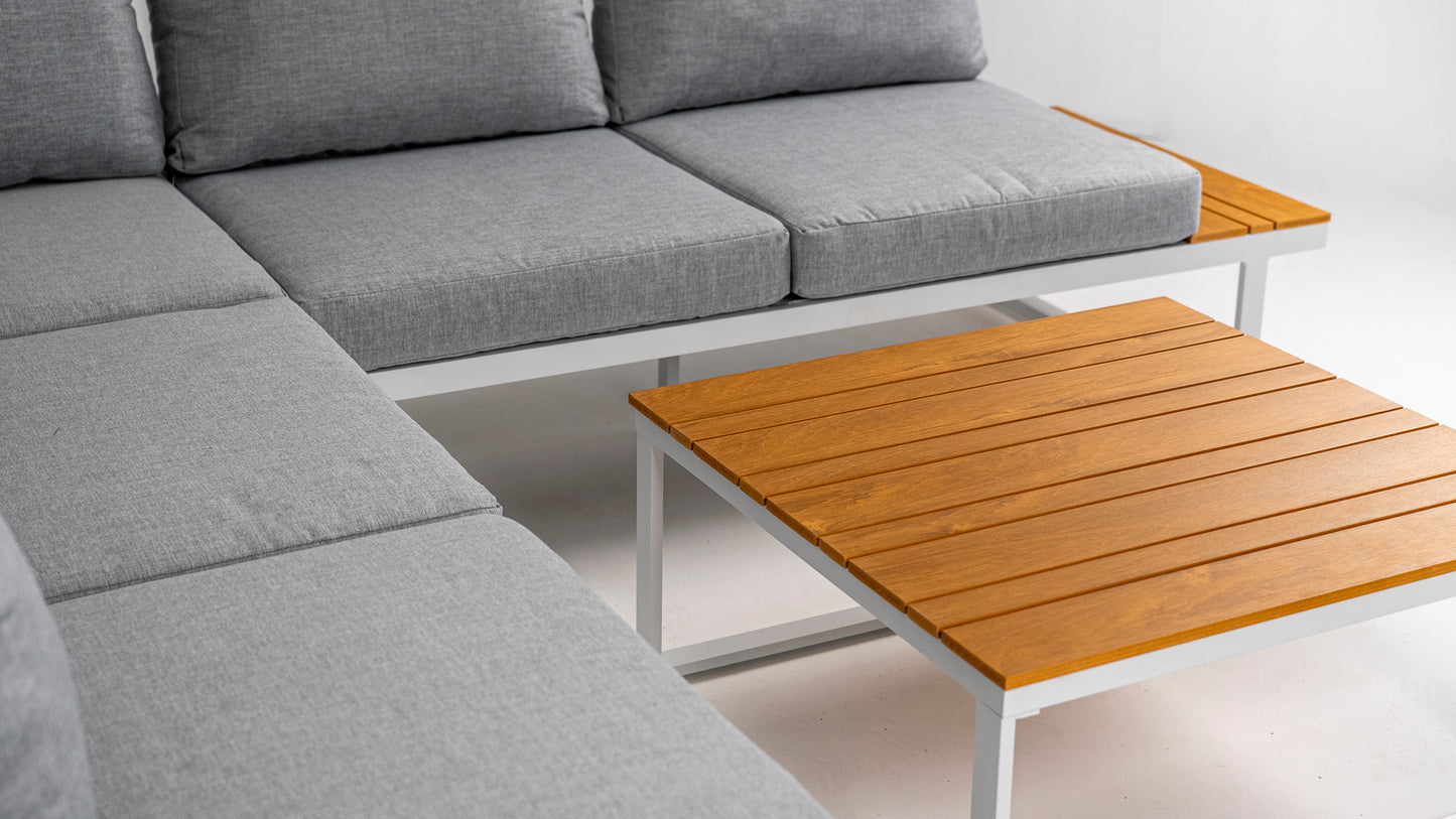 Hoek Loungeset - Madeira - Aluminium - Frost White