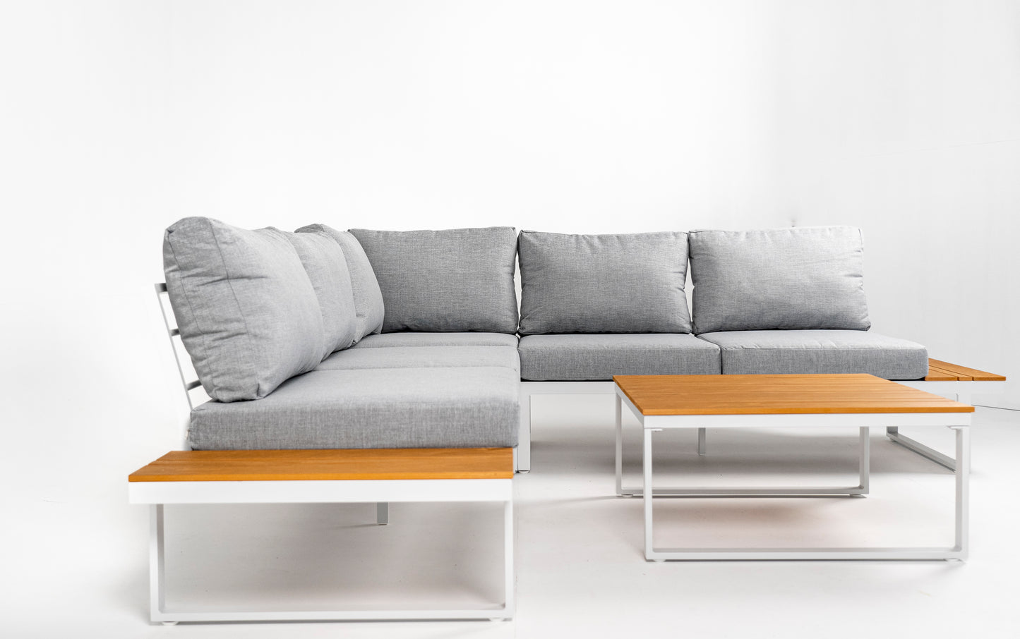 Hoek Loungeset - Madeira - Aluminium - Frost White