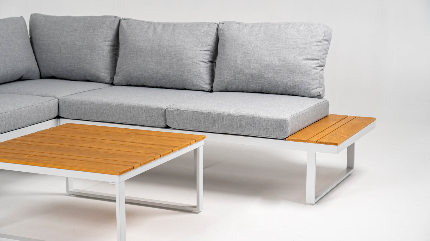 Hoek Loungeset - Madeira - Aluminium - Frost White