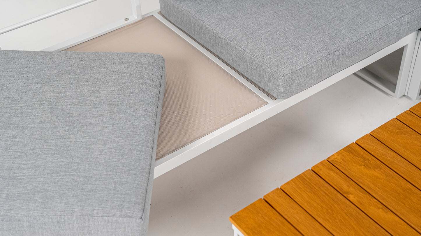 Hoek Loungeset - Madeira - Aluminium - Frost White