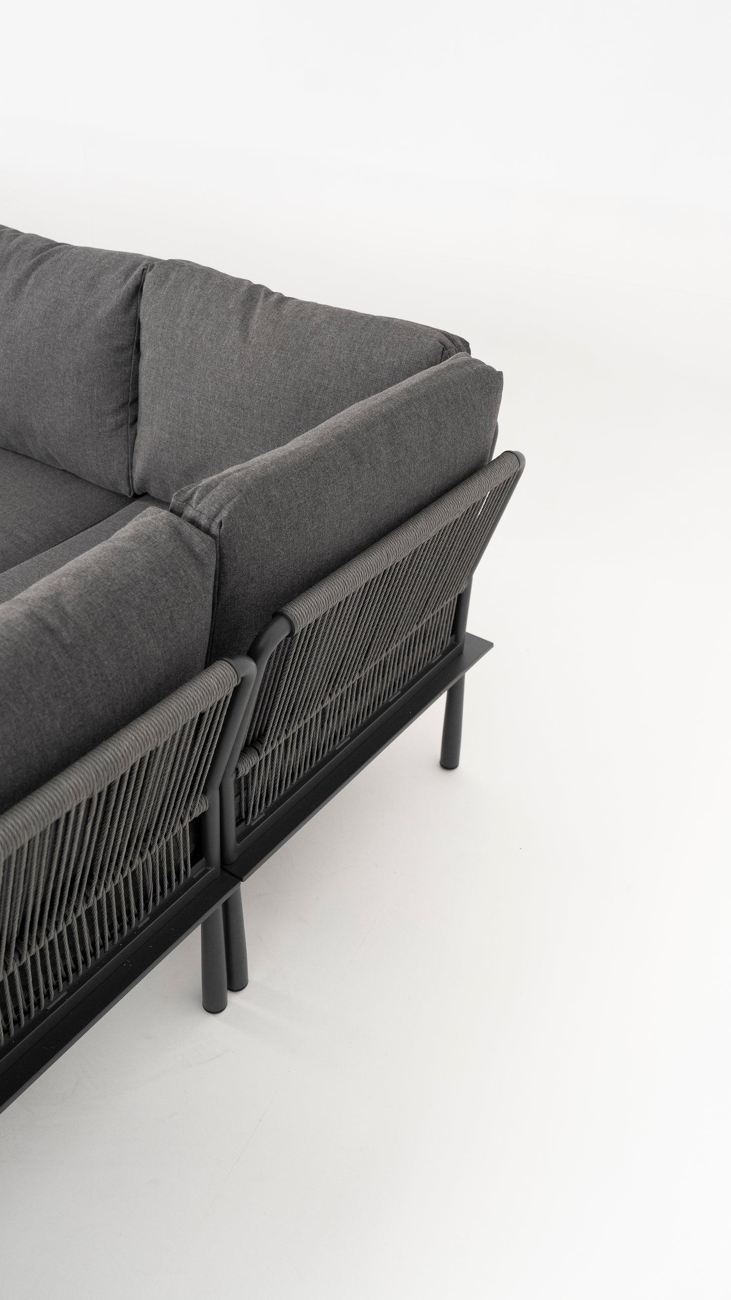Hoek Loungeset - Trino - Aluminium - Antraciet - met tussenstuk