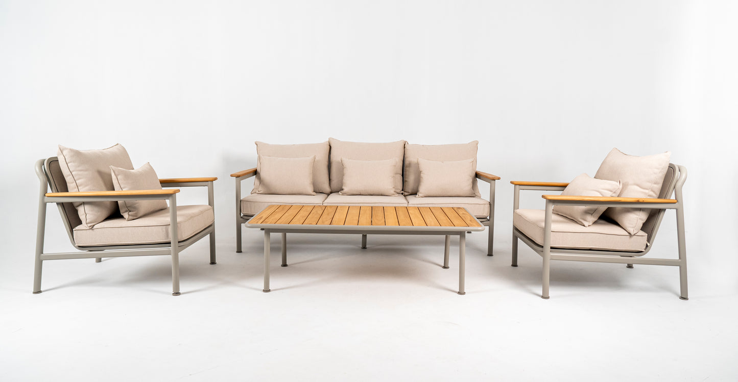 Stoel-Bank Loungeset - Bora Bora - Aluminium Teak