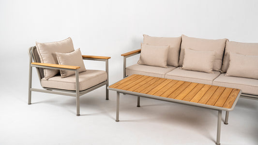 Stoel-Bank Loungeset - Bora Bora - Aluminium Teak