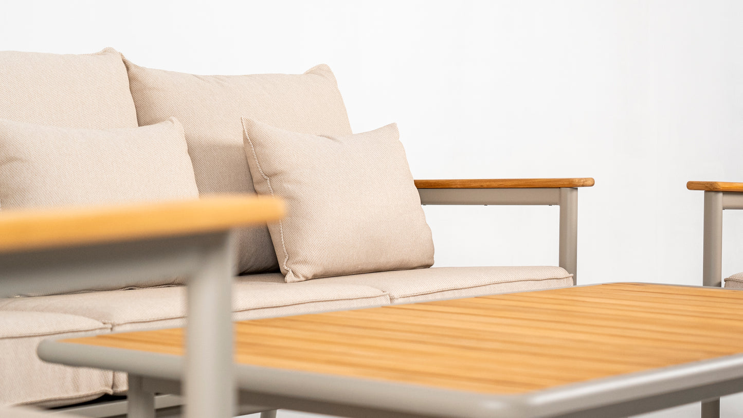 Stoel-Bank Loungeset - Bora Bora - Aluminium Teak