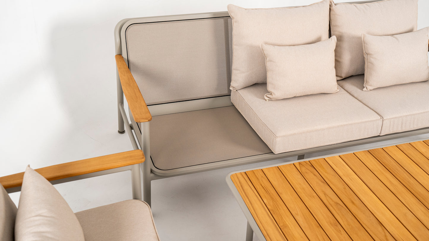 Stoel-Bank Loungeset - Bora Bora - Aluminium Teak