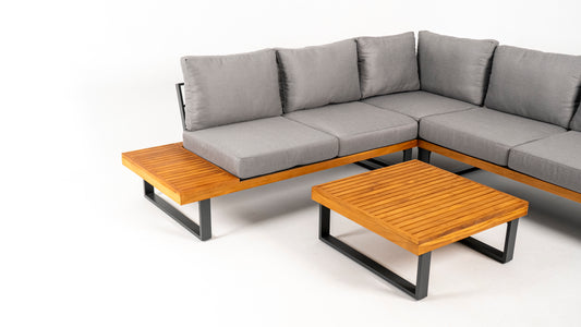 Hoek Loungeset - Malta - Aluminium - Teak