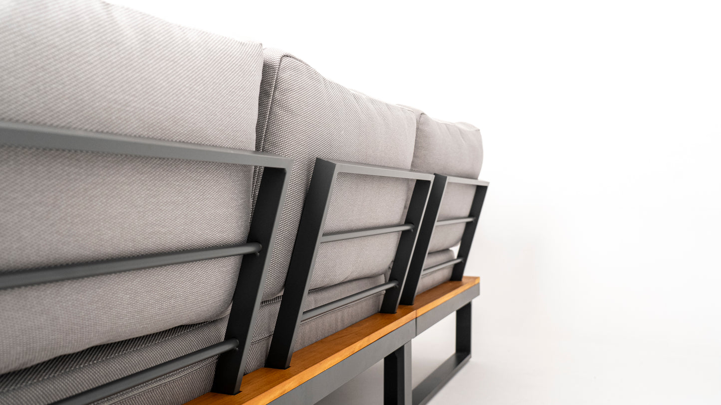 Hoek Loungeset - Malta - Aluminium - Teak