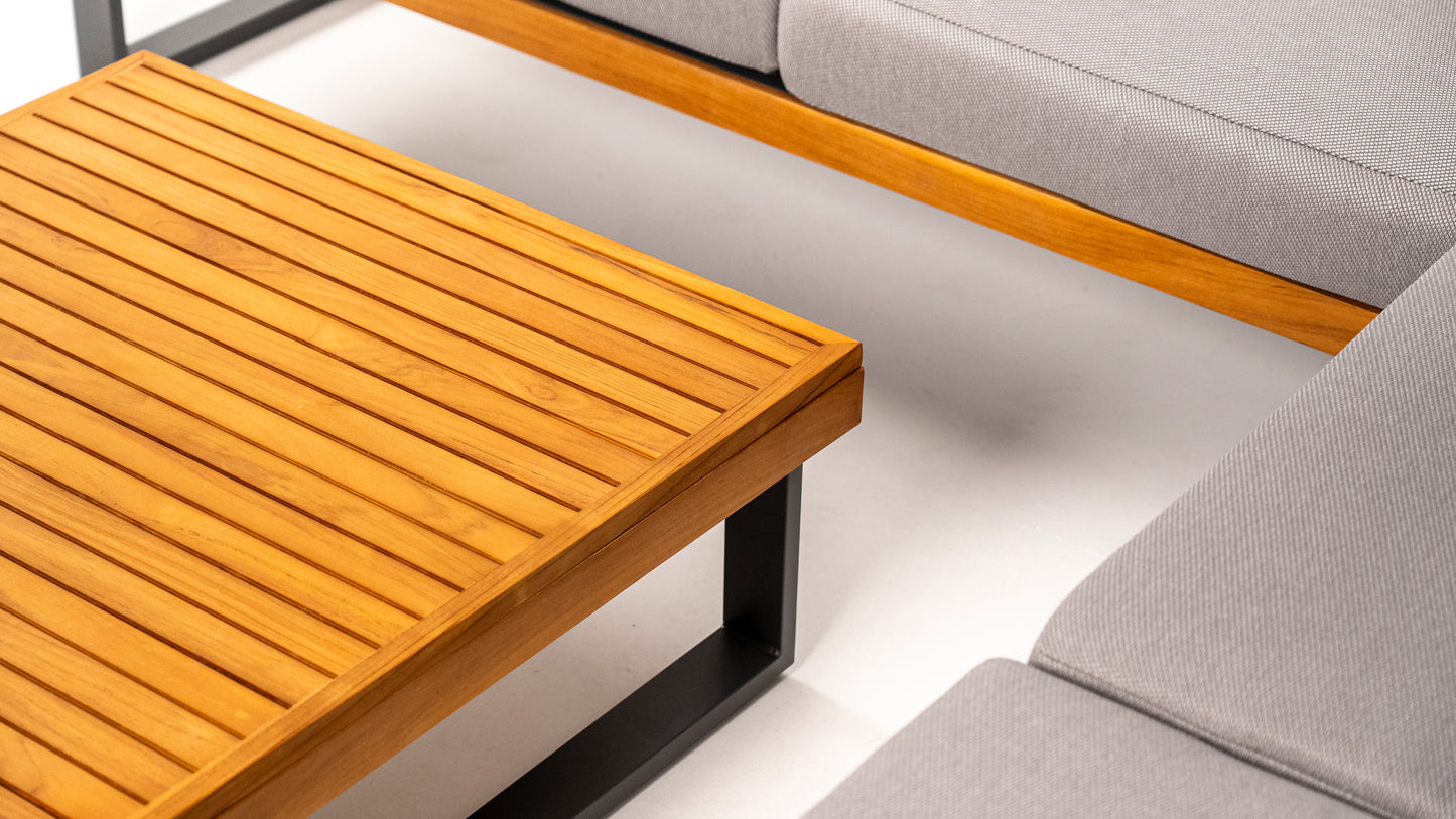 Hoek Loungeset - Malta - Aluminium - Teak