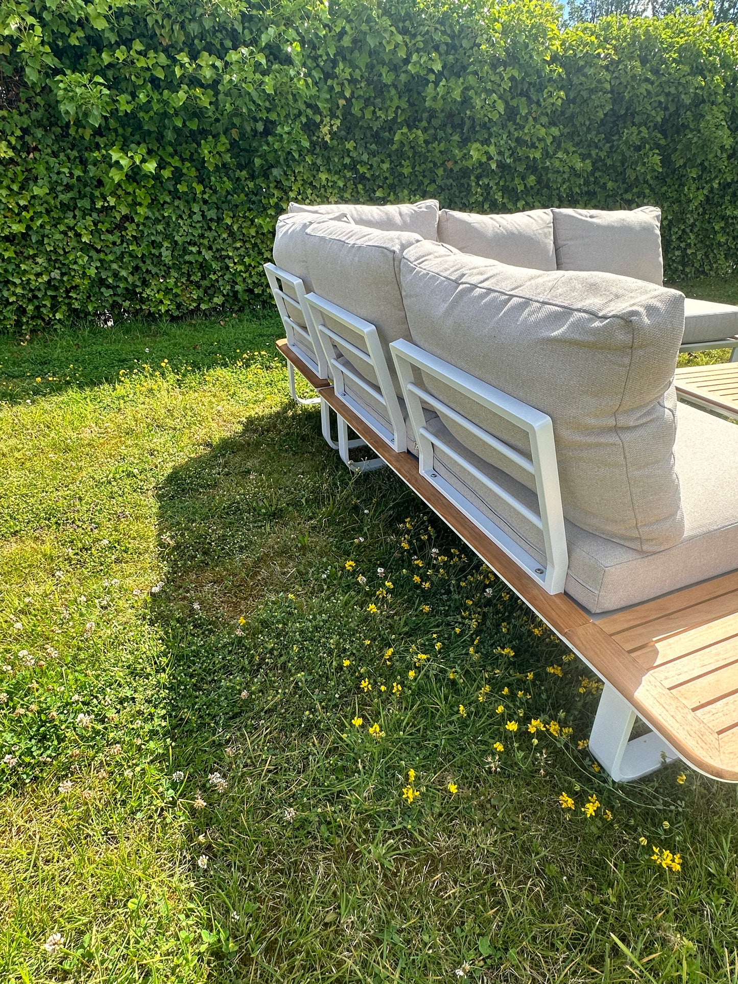 Hoek Loungeset - Capri - Aluminium - Teak