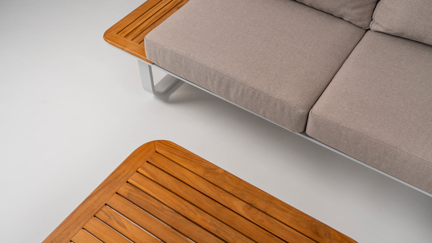 Hoek Loungeset - Capri - Aluminium - Teak
