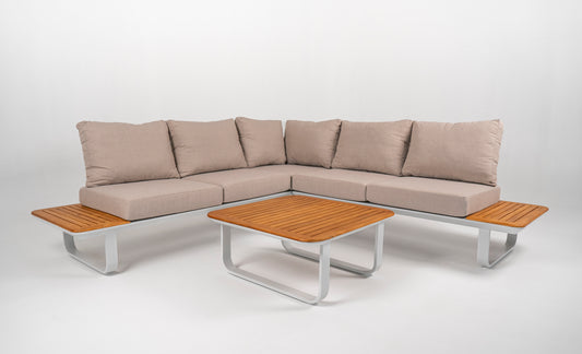Showroommodel Capri loungeset - Teak - Aluminium (1 beschikbaar)