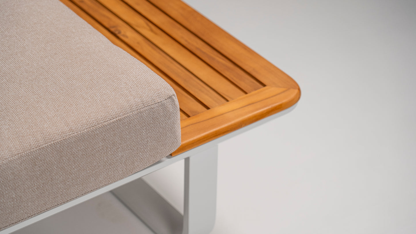 Hoek Loungeset - Capri - Aluminium - Teak
