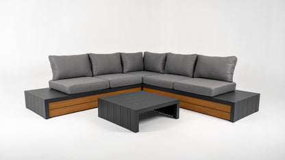 Hoek Loungeset - Ibiza - Aluminium - Antraciet Lichtgrijs