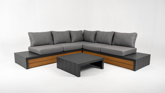 Hoek Loungeset - Ibiza - Aluminium - Antraciet Lichtgrijs