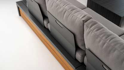 Hoek Loungeset - Ibiza - Aluminium - Antraciet Lichtgrijs