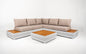Hoek Loungeset - Formentera - Aluminium - Teak - Frost White