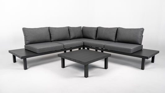 Hoek Loungeset - Cuba - Aluminium - Antraciet