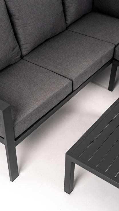 Hoek Loungeset - Hawaii - Aluminium - Antraciet