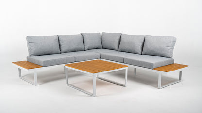 Hoek Loungeset - Madeira - Aluminium - Frost White