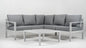 Hoek Loungeset - Hawaii - Aluminium - Wit/Lichtgrijs