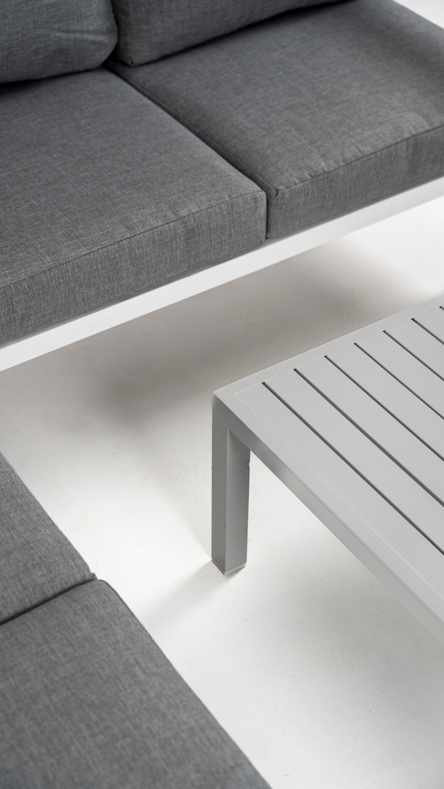 Hoek Loungeset - Hawaii - Aluminium - Wit/Lichtgrijs