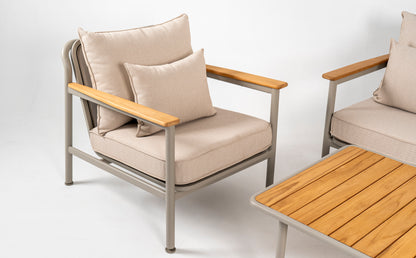 Stoel-Bank Loungeset - Bora Bora - Aluminium Teak