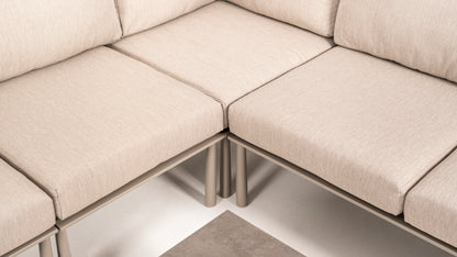 Hoek Loungeset - Trino - Aluminium - Beige - met tussenstuk