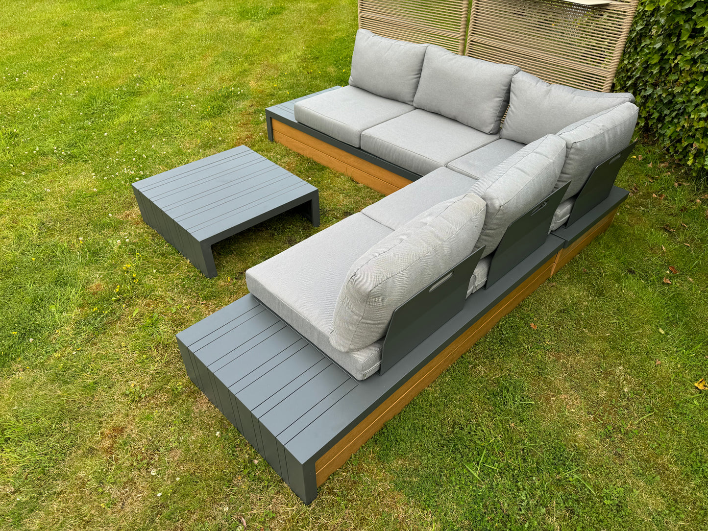 Hoek Loungeset - Ibiza - Aluminium - Antraciet Lichtgrijs