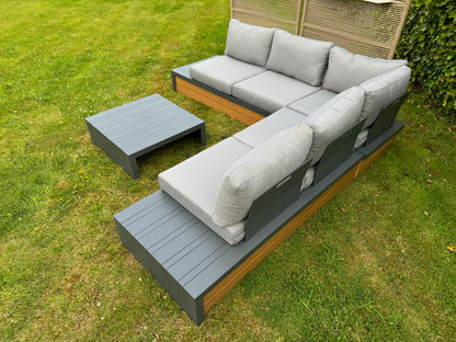 Hoek Loungeset - Ibiza - Aluminium - Antraciet Lichtgrijs