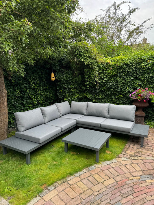Showroommodel Hoek Loungeset - Cuba - Aluminium - Antraciet (1 beschikbaar)
